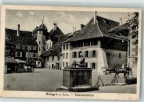 3380 Wangen an der Aare 1932 Foto AK Denkmal Soldat Kantonnement Feldpost Kaserne