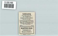 9620 Lichtensteig - Vignette Wappen Kaffee Hag ca 1920-1940