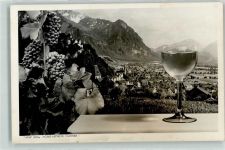 9490 Vaduz - Falknisgruppe Calanda Wein Reben Glas Trauben Kirche Schloss