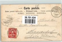 8751 Urnerboden 1904 Gebrauchsspuren Hotel Wilhelm Tell Postamt