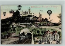 5400 Baden 1908 BOAKC Schartenfels in der Zukunft Bahnhof Hotel Ballon Oldtimer Drahtseilbahn