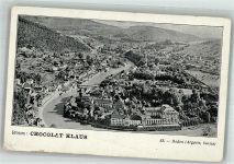 Baden Panorama des Ortes an der Limmat Klaus Schokolade Werbe AK
