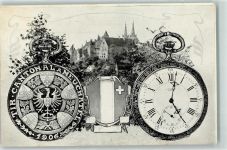 2000 Neuchâtel Neuenburg 1906 Lithographie Tir Cantonal Neuchatelois Wappen Taschenuhr
