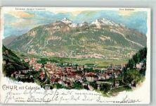 Chur Coire Calanda Serie Graubünden Steinmann 1900 Lithographie
