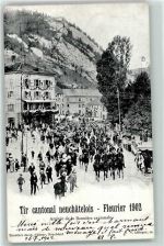 2114 Fleurier 1902 - Tir Cantonal Neuchatelois berittene Soldaten