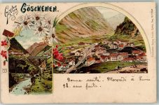 6487 Göschenen 1904 Lithographie Bahnhof