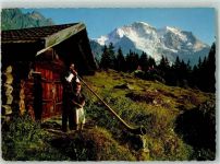 Wengen Sennenbub + Alphornbläser AK Alphorn 1965