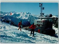 Titlis BE - Gipfelrestaurant Winter Skifahrer
