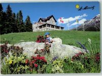 7500 St. Moritz Foto AK Hotel Waldhaus am See spielendes Kind Foto Bernasconi