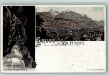 Meiringen Nr. 342, Gruss aus - Aareschlucht , Wasserfall AK Schlumpf Lithographie