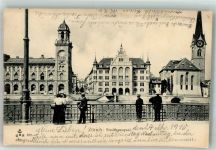 8000 Zürich 1910 Foto AK Stadthausquai Kirche
