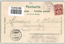 4103 Bottmingen 1898 Lithographie Schloss Hotel Schloss Allee