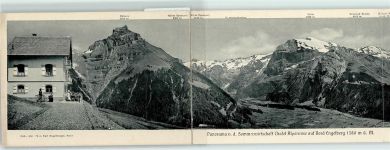 6390 Engelberg Klapp AK 2-fach Panorama vom Chalet Alpenrose auf Bord Engelberg
