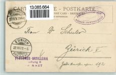 6490 Andermatt 1902 - Bauer mit einem Esel AK Straßenbild - Feldpoststempel: Festungs-Artillerie Abteilung II Arzt