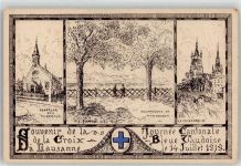 1000 Lausanne Losanna Lithographie Kirche 1919