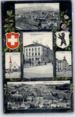 9100 Herisau 1913 - Kirche Wappen Postamt
