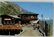 3906 Saas-Fee Foto AK Gasthaus Bergsteigerheim Längfluh