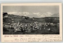 8636 Wald ZH 1901 Lithographie Kirche
