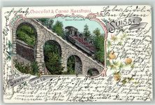 6000 Luzern Lucerne 1899 Lithographie Mürren Funiculare Chocolat u. Cacao Maestrani