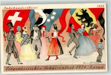 5000 Aarau 1824 Künstlerkarte Eidgenössisches Schützenfest Jahrhundertfeier sign. Hanni Hürzeler