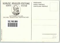 Künstlerkarte Schweizer Schiller Stiftung 1905-1930