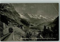 3716 Kandergrund Gebrauchsspuren Eisenbahn Lötschbergbahn Felsen- Burg