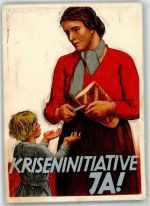 1934 Gebrauchsspuren Kriseninitiative JA zur Bekämpfung der Weltwirtschaftskrise, Wurde mit einer Volksabstimmung abgelehnt