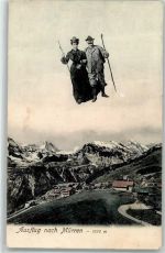 3825 Mürren 1906 Gebrauchsspuren Tracht Fliegendes Paar