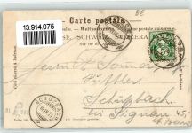 3825 Mürren 1906 Gebrauchsspuren Tracht Fliegendes Paar