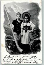 Kinder Tracht Alphorn 1904