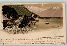 Chillon Chateau 1903 - Dampfeisenbahn Segelschiff Edelweissranke