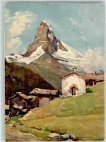 3920 Zermatt FOTO KEINE AK Matterhorn sign. Künstlerkarte