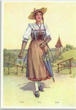 Zug Tracht Schweiz Künstlerkarte