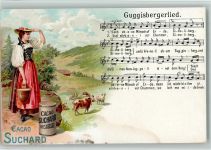 Litho - Liederkarte - Cacao Suchard Nr. 12 AK Suchard Schokolade 1899 Gebrauchsspuren