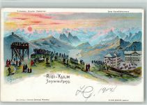 Rigi Kulm 1904 Rigi-Kulm Sonnenaufgang sign Steinmann C. Serie Vierwaldstättersee Steinmann Lithographie