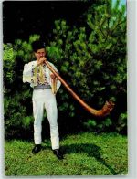 Alpenhorn player of the Vrancea Mountains AK Alphorn