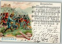 Sempach Nr. 3 Sempacherlied Liederkarte Gefechte Suchard Schokolade Lithographie