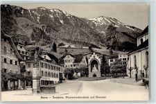 6370 Stans - Dorfplatz Winkelrieddenkmal Brunnen