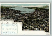 Genève Genf Nr. 27 Gruss aus - Schlumpf 1898 Lithographie