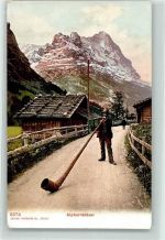 Alphornbläser in der Schweiz AK Alphorn