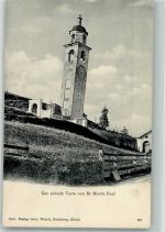 7500 St. Moritz Foto AK Schiefer Turm