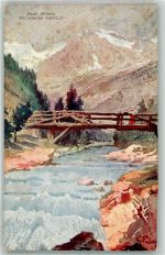 3800 Interlaken 1910 Lithographie / Künstlerkarte Ort lt. Stempel Macugnanga Iossola