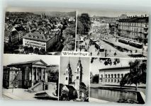 8400 Winterthur 1966 Foto AK Straßenbahn Straßenansicht