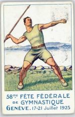 1200 Genève Genf 1925 Künstlerkarte sig. Sportfest 1925