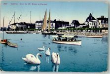 1200 Genève Genf 1913 - Quai de Mont Blanc Schwäne Segelboot