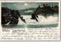8212 Neuhausen am Rheinfall Lithographie Rheinfall