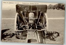 Thun Feldartillerie-Kanone 7.5 cm Fotograf Jotterand Ort lt. Feldpoststempel Eidgen. Militärschulen Militär Schweiz 1927
