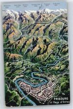 1700 Fribourg Freiburg - Berg-Panorama AKU2