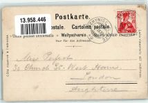 Gruss aus den Alpen Nr. 904 Humor Kühe Rinder lecken eine Frau Schlumpf Lithographie / Künstlerkarte