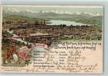 Zürich 1898 Schlumpf Lithographie